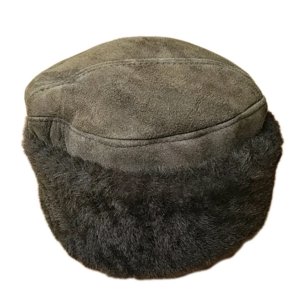 Susan Bradford Brown Suede Cossack Hat Fur Lined Winter Snow Cap Vermont USA O/S